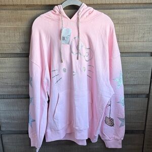 Hello Kitty Pink Hoodie with Silver Accents